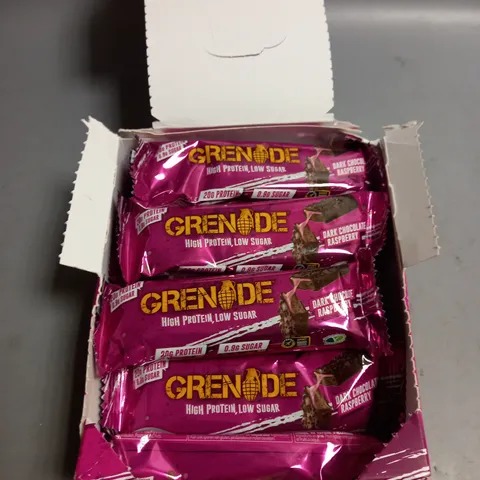 LOT OF APPROX. 12 NX GRENADE PROTEIN BARS DARK CHOCOLATE RASPBERRY FLAVOUR