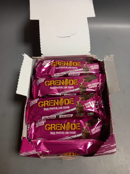 LOT OF APPROX. 12 NX GRENADE PROTEIN BARS DARK CHOCOLATE RASPBERRY FLAVOUR
