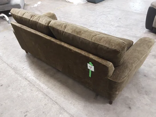 DESIGNER ASTRID LARGE FABRIC UPHOLSTERED SOFA - OLIVE