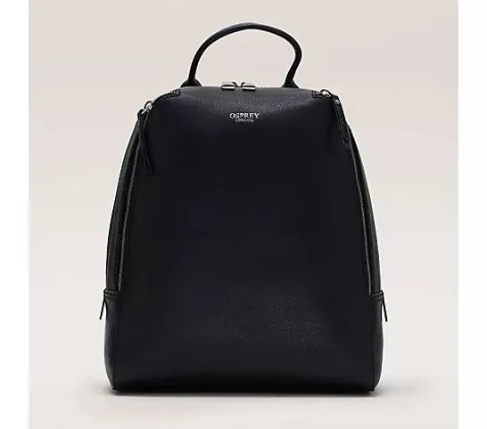 OSPREY LONDON OXFORD LEATHER BACKPACK IN BLACK