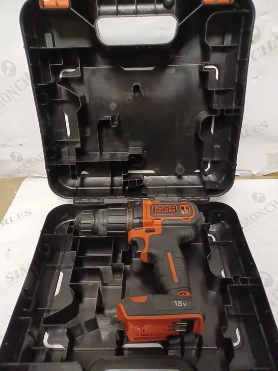 BLACK+DECKER 18 V CORDLESS 2-GEAR COMBI HAMMER DRILL POWER TOOL (BCD70051K)