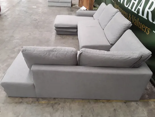 QUALITY DESIGNER YURI CORNER SOFA - GREY FABRIC 