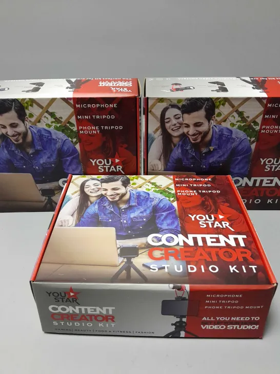 3 BOXED YOUSTAR CONTENT CREATOR STUDIO KIT