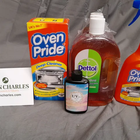 BOX OF ASSORTED HOUSE HOLD CLEANING ITEMS TO INCLUDE DETTOL - OVEN PRIDE / COLLECTION ONLY 