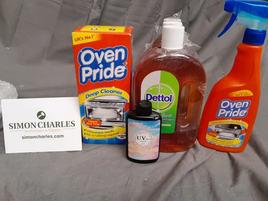 BOX OF ASSORTED HOUSE HOLD CLEANING ITEMS TO INCLUDE DETTOL - OVEN PRIDE / COLLECTION ONLY 