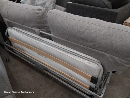 METAL ACTION SOFA BED CORNER SECTION GREY FABRIC 