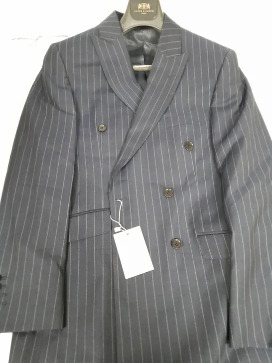 HAWES & CURTIS SLIM FIT CHALK STRIPE BLAZER IN NAVY - 40R