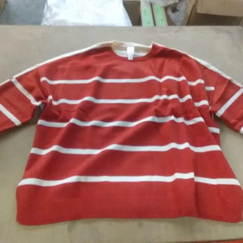 BOX OF APPROXIMATELY 15 MARLA WYNEE LAYERS RED & WHITE SWEATERS - XL 