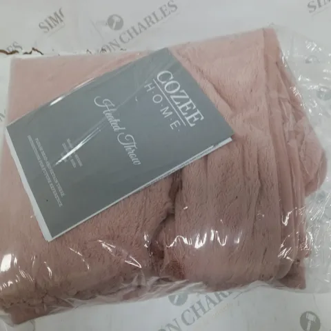 BOXED COZEE HOME HEATED BLANKET IN PINK