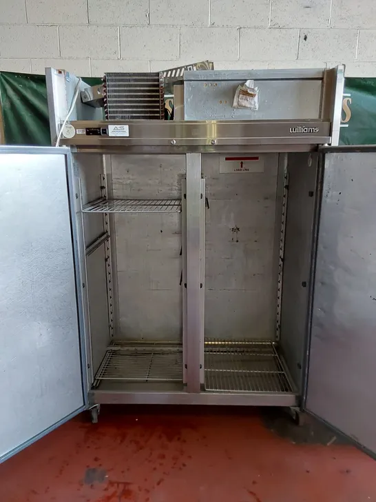 WILLIAMS HJ2SA UPRIGHT STAINLESS STEEL DOUBLE DOOR REFRIGERATOR UNIT 