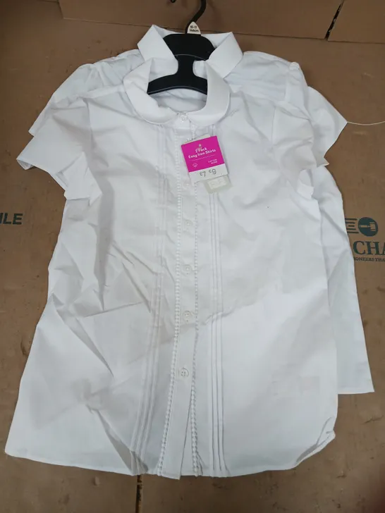 APPROXIMATELY 60 F&F KIDS EASY IRON SHIRTS IN WHITE (SIZE 10-11) - COLLECTION ONLY