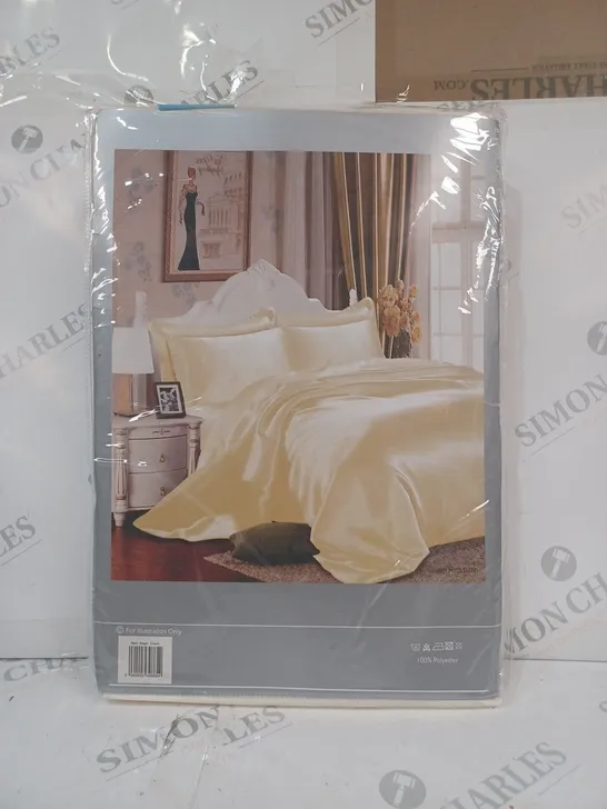 UNBRANDED DUVET SET IN SATIN CREAM - SINGLE