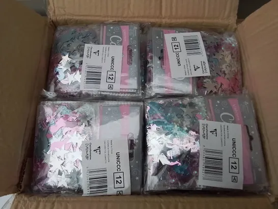 BOX OF BRAND NEW UNICORN CONFETTI - 144 PIECES 