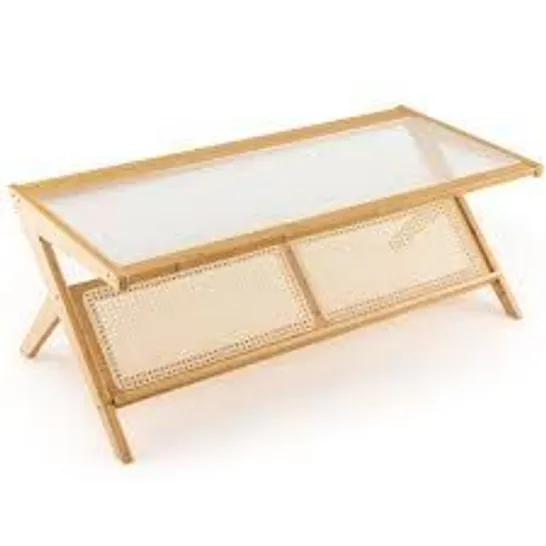 BOXED COSTWAY NATURAL BAMBOO COFFEE TABLE