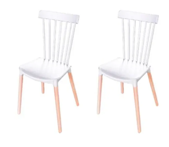 FOUR BRAND NEW BOXED LILY WHITE DINING CHAIRS