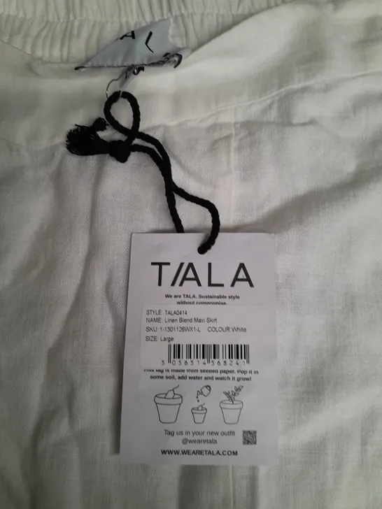 TALA LINEN BLEND MAXI DRESS IN WHITE - LARGE