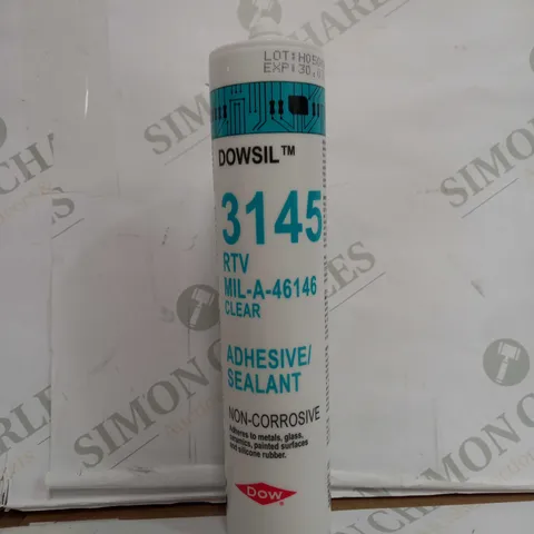 BOX OF APPROX 12 DOWSIL 3145 RTV MIL-A-46146 CLEAR ADHESIVE/ SEALANT 