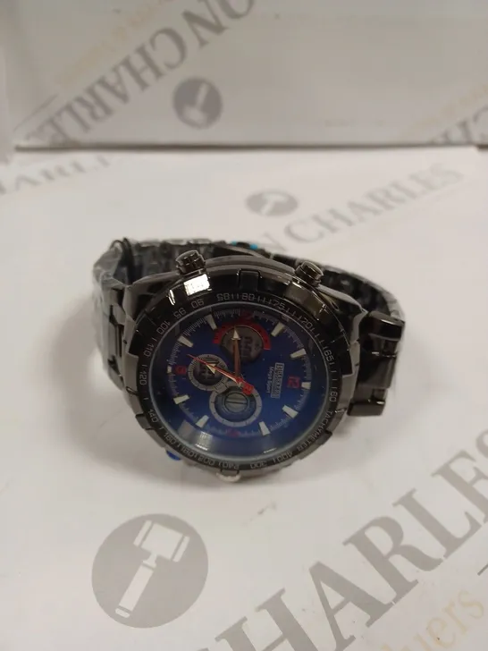 BOXED BARKERS OF KENSINGTON MEGA SPORT BLUE DIAL WATCH 