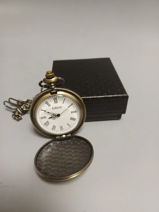 MENS EDISON POCKET WATCH WITH CHAIN