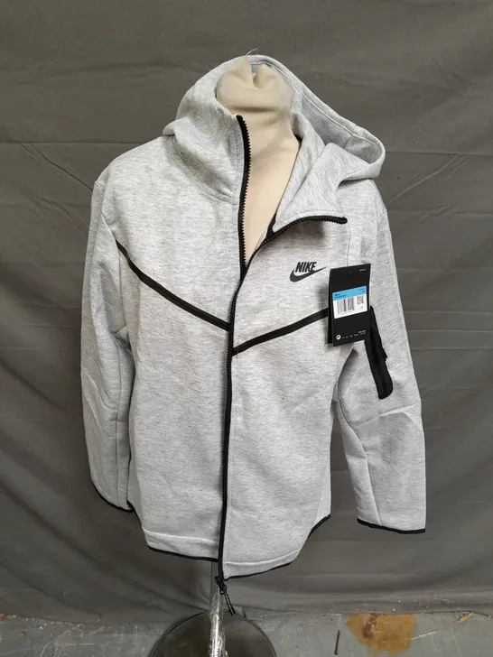 NIKE GREY TRACKSUIT JACKET WITH HOOD - MEDIUM