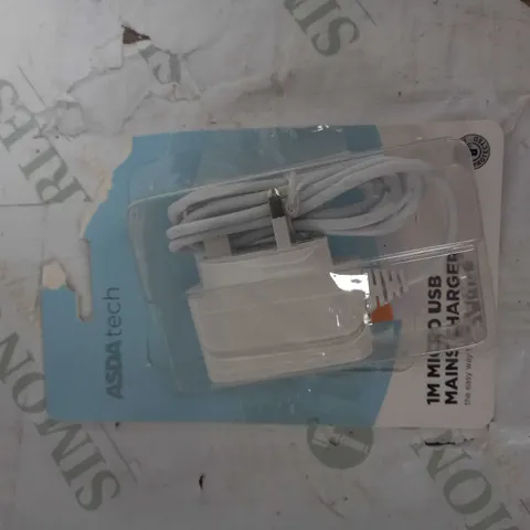 ASDA TECH 1M MICRO USB MAINS CHARGER