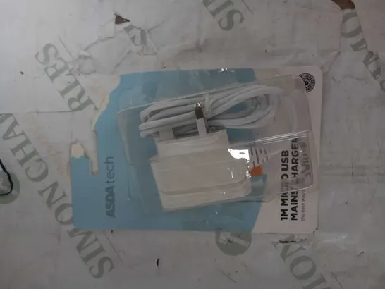 ASDA TECH 1M MICRO USB MAINS CHARGER