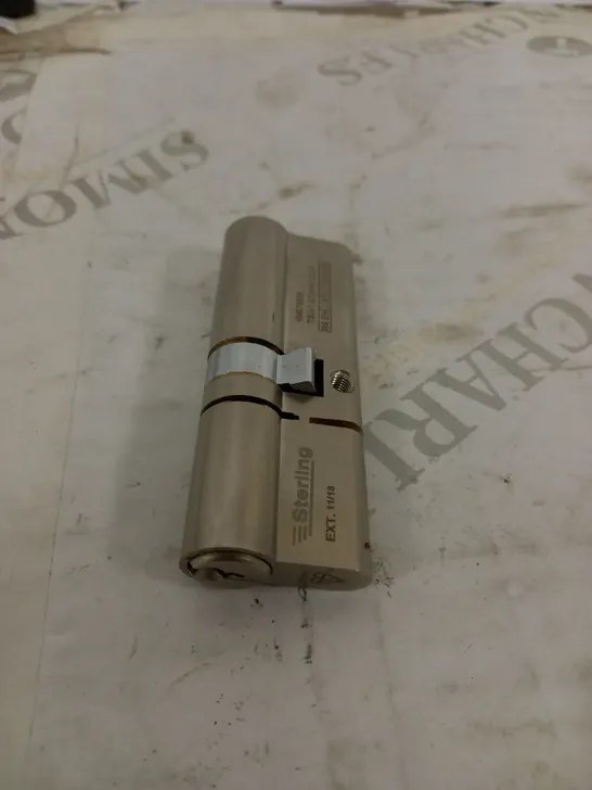 STERLING TS007 BS3 3 DOOR CYLINDER, DUAL FINISH BRASS & SATIN NICKEL, INTERNAL 40MM (80MM TOTAL)