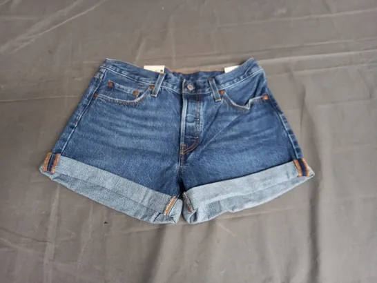 LEVI'S 501 ROLLED SHORTS IN BLUE DENIM SIZE 28W