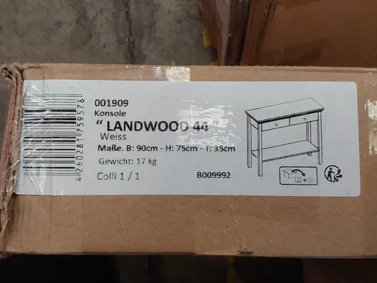 BOXED LANDWOOD CONSOLE TABLE (1 BOX)