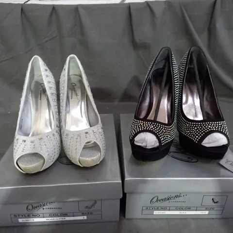 APPROXIMATELY 12 BOXED PAIRS OF CASANDRA HEELED SHOES IN VARIOUS STYLES AND SIZES 