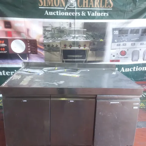 COMMERCIAL FOOD PREP STATION WITH UNDERCOUNTER FRIDGE 