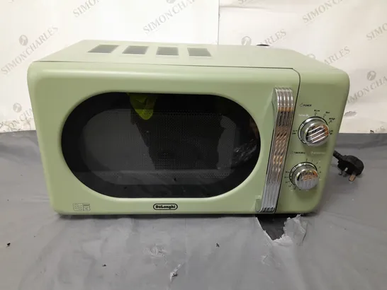 BOXED DELONGHI RETRO 20L SOLO MICROWAVE SAGE GREEN - COLLECTION ONLY