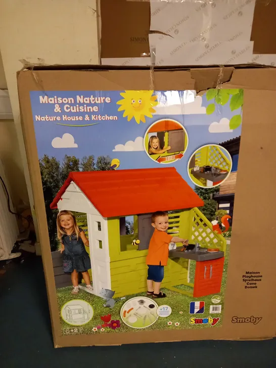 SMOBY NATURE PLAYHOUSE WITH KITCHEN - COLLECTION ONLY  RRP £139.99