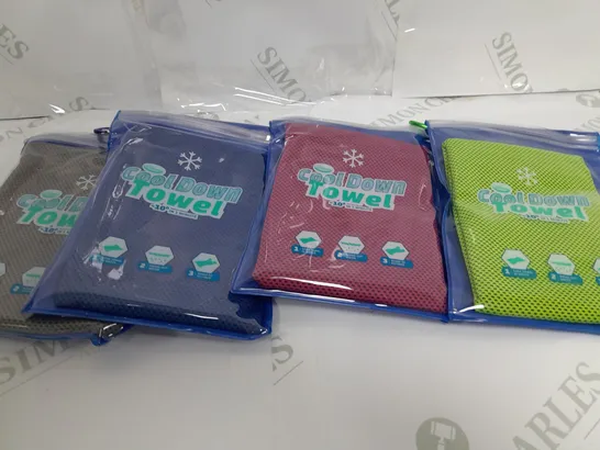 BOXED AQUA LASER SET OF 4 COOL DOWN TOWELS