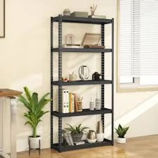 BOXED COSTWAY 5 SHELF BLACK WAREHOUSE SHELVING UNIT 