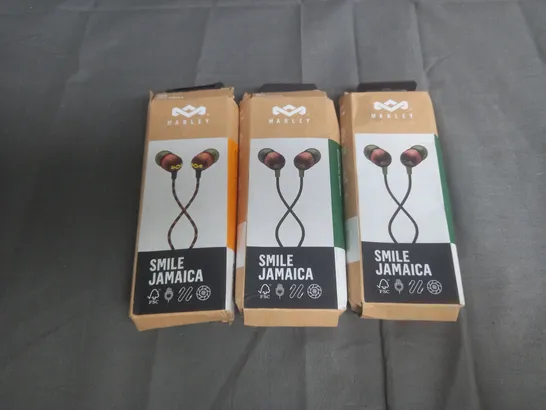 3X BOXED MARLEY SMILE JAMAICA WIRED EARBUDS 