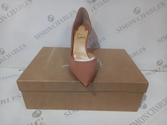 BOXED PAIR OF CHRISTIAN LOUBOUTIN POINTED TOE HIGH HEELS IN NUDE EU SIZE 37.5