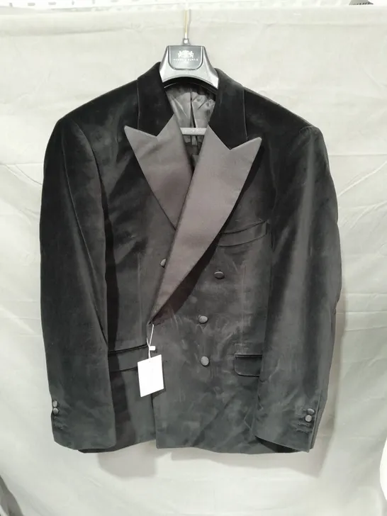 HAWES & CURTIS PLAIN VELVET JACKET BLACK - SIZE 48R