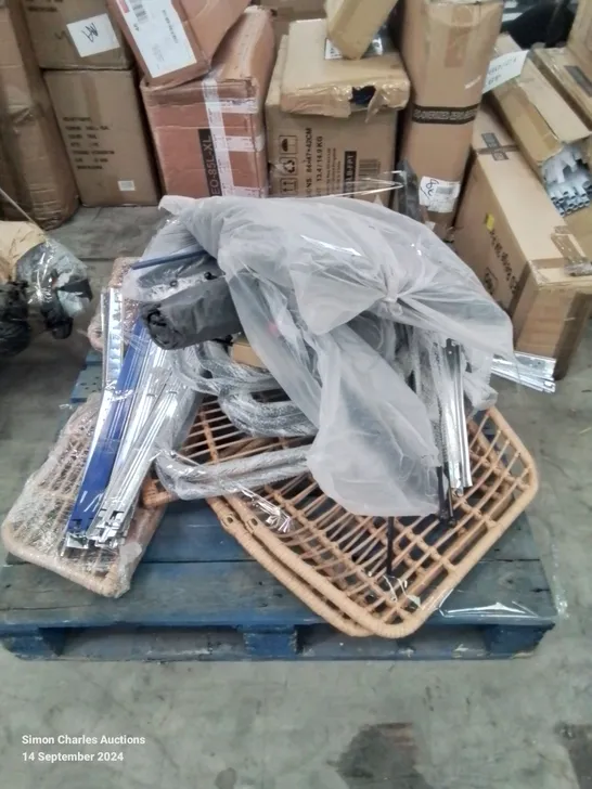 PALLET CONTAINING VARIOUS FURNITURE PARTS AND ACCESSORIES ETC.