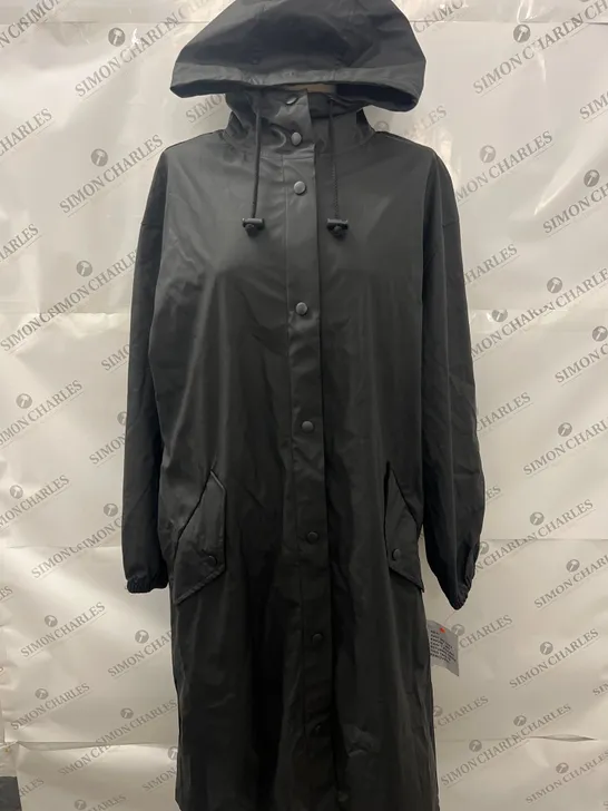 ASOS DESIGNS WATERPROOF OVERCOAT IN BLACK SIZE BLACK M