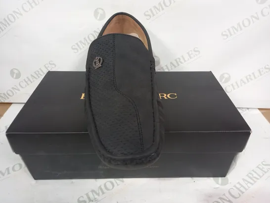 BOXED PAIR OF BRUNO MARC SLIP-ON SHOES IN BLACK SIZE 12