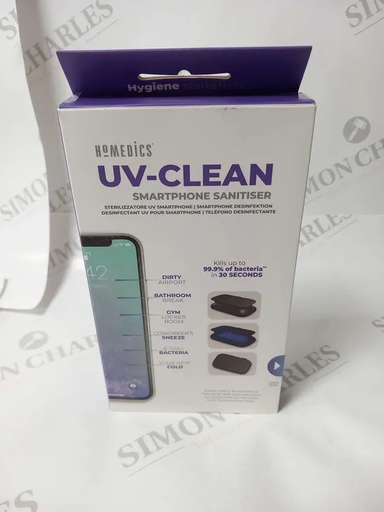 BOX OF 4 HOMEDICS UV-CLEAN PORTABLE SMARTPHONE SANITISERS