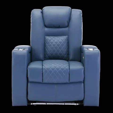 BOXED ELECTRIC AIR LEATHER RECLINER CHAIR IN BLUE (1 BOX)