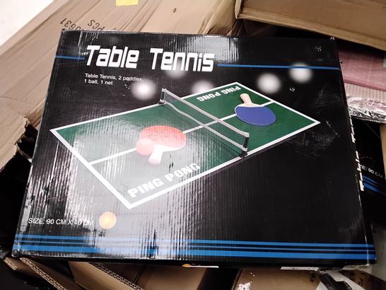 PALLET OF ASSORTED ITEMS, INCLUDING, CLEAR PROTECTIVE SLEEVES, TABLE TENNIS GAMES, SEASONAL FIGURES, WINDOW FILM.