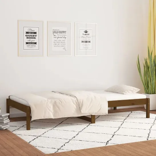 BOXED EBERN DESIGNS SOLID WOOD DAY BED - NATURAL WOOD FINISH (1 BOX)