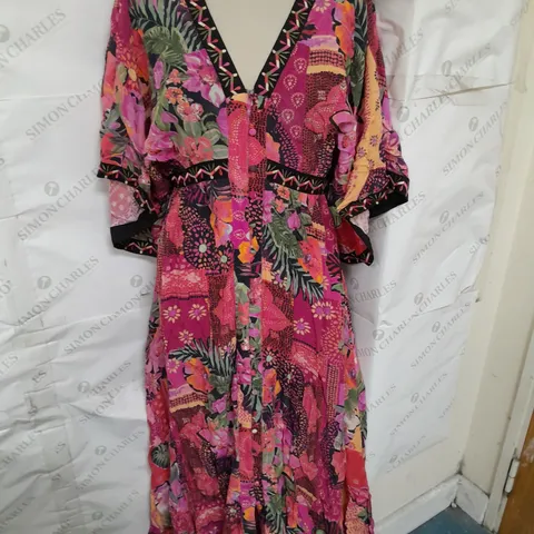 MONSOON ANASTASIA DRESS PINK MULTI SIZE 10