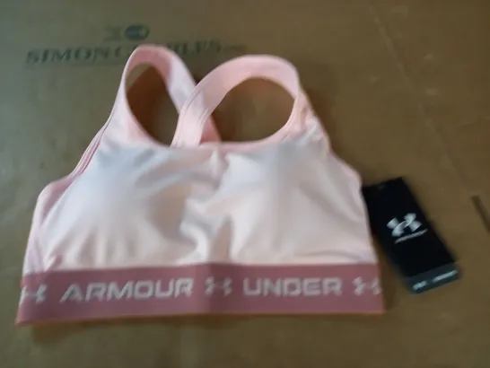 UNDER ARMOUR CROSSBACK MID BRA IN PINK - 10 (S)