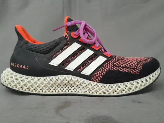 BOXED PAIR OF ADIDAS ULTRA 4D SHOES IN BLACK/MULTICOLOUR UK SIZE 10