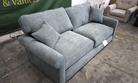 DESIGNER LIGHT GREY FABRIC 2.5 SEATER SOFA 