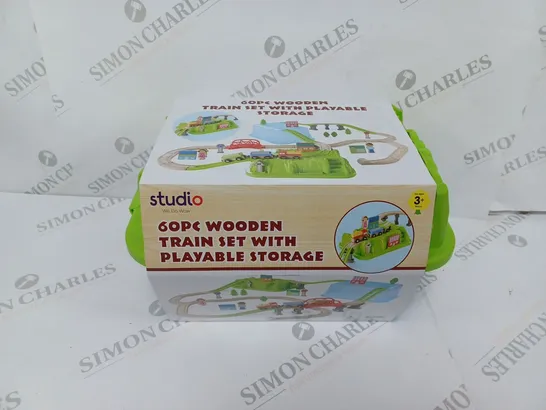 BOXED STUDIO WOODEN TRAIN SET 